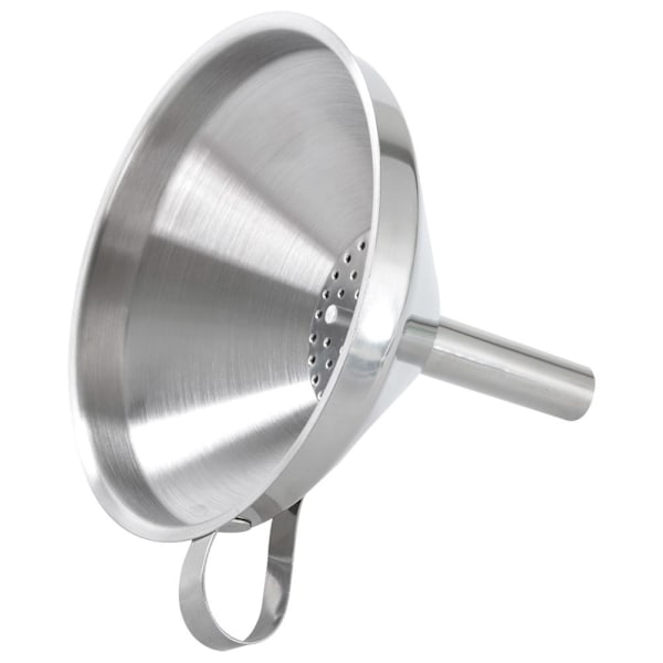 Ståltratt med sil - 12,5 cm diameter