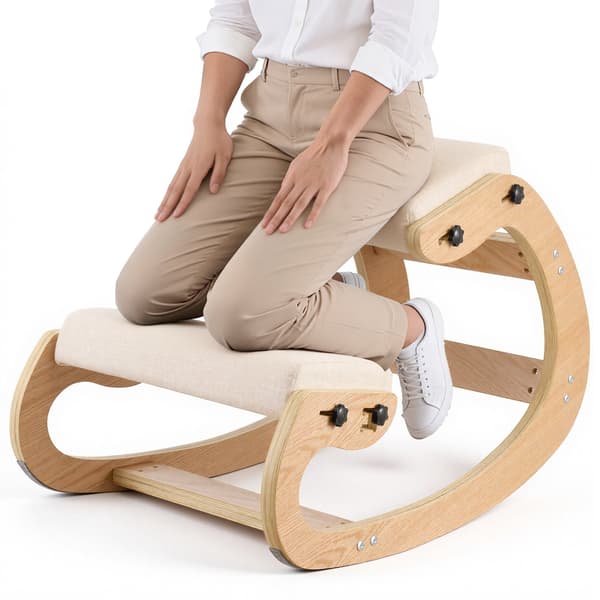 Ergonomisk knäböjstol – justerbar höjd, träram