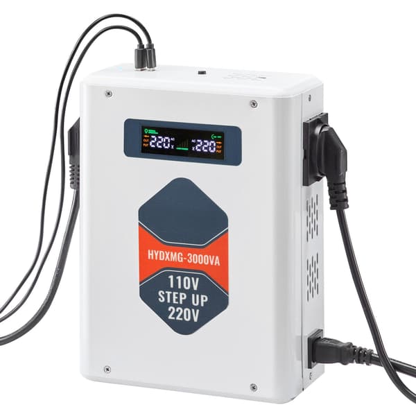 Step-up spændingsomformer 3000VA, 110V til 220V, USB, LCD