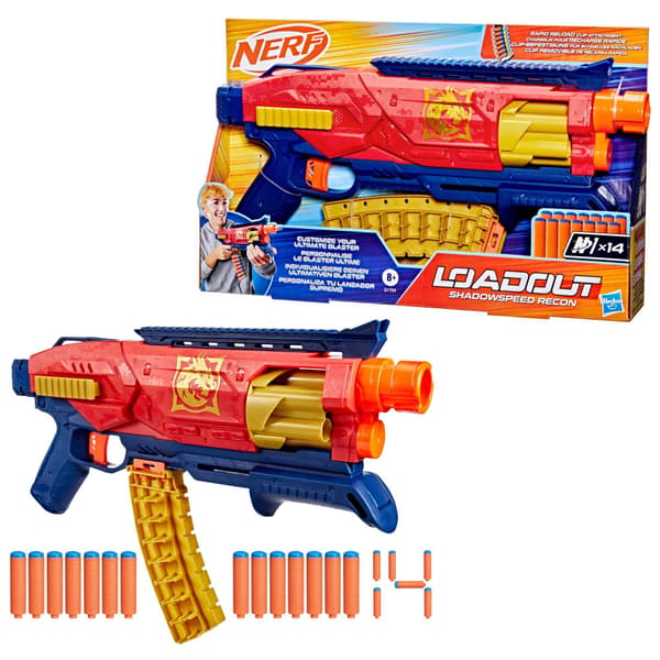 Nerf Loadout Blaster med 6-pils cylinder, opbevaringsplads til 14 pile