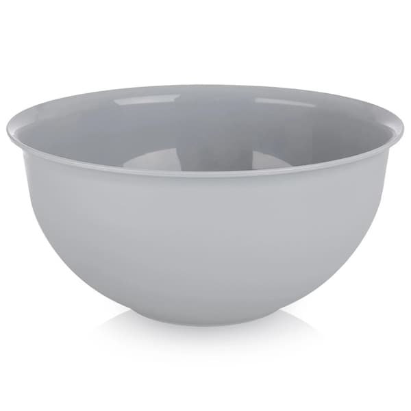 Sæt med 6 grå plastikskåle, 13 cm, 500 ml