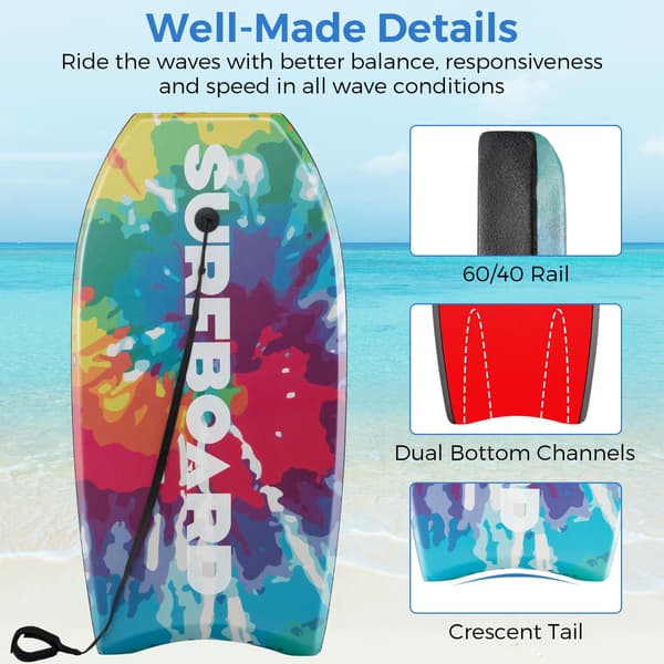Bodyboard Boogie Board 33-41 tommer, EPS-kerne, håndledssnor