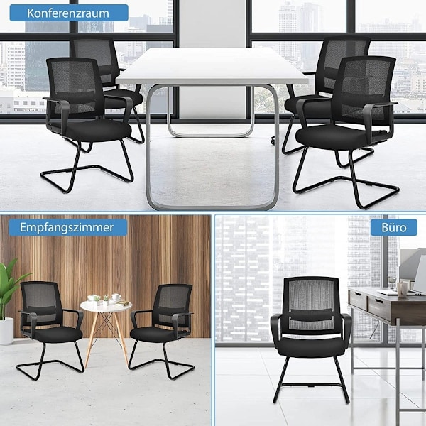 Mesh kontorstol med ryglæn kan holde op til 136 kg 60 x 54,5 x 94 cm sort
