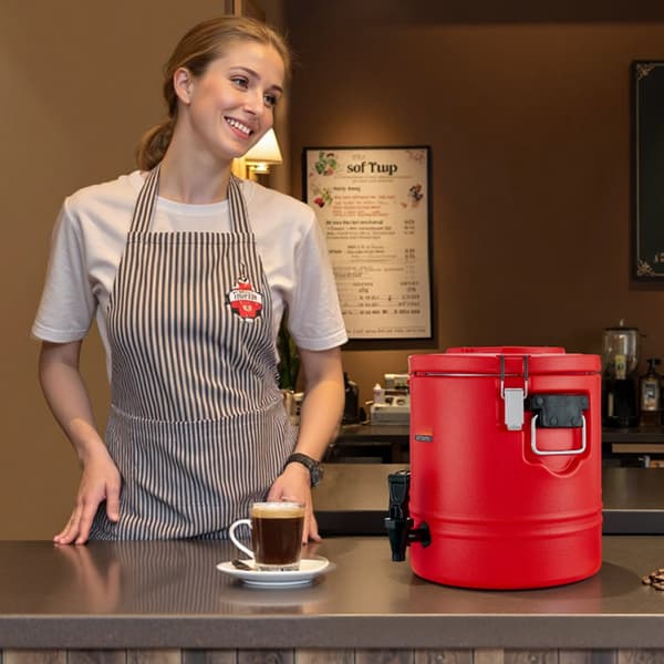 Isolerad dryckesdispenser 3 gallon, varm kall, stålfoder