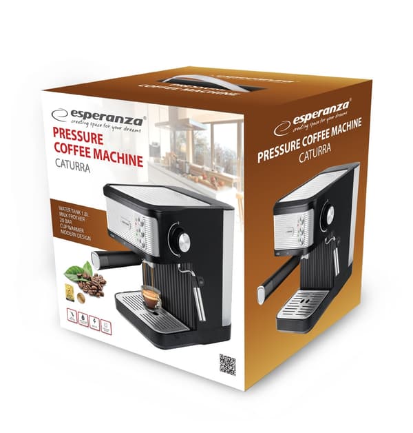 Espressomaskin med mjölkskummare, 1,8 l, 20 bar tryck