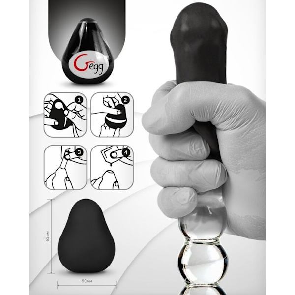 G-Vibe - Uudelleen käytettävä kuvioitu masturbaattorimunanmusta