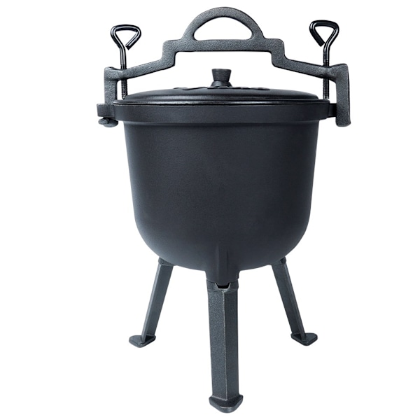 Gjutjärnsgryta med lock och ben, 8 liter
