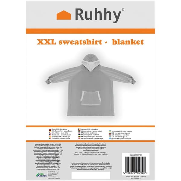 XXL sweatshirt - gråt tæppe Ruhhy 24402