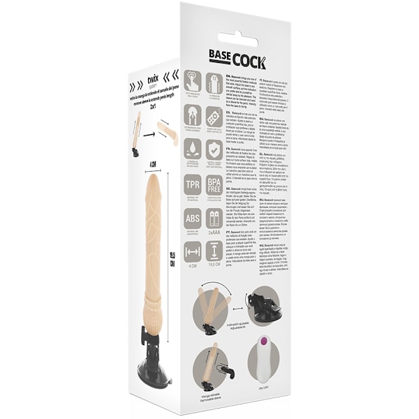 Basecock - Realistic Vibrator Remote Control Flesh 19,5 Cm -O- 4 Cm