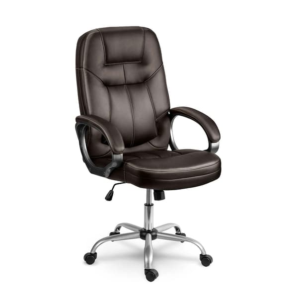 Ergonomisk kontorstol, mørkebrun, justerbar højde