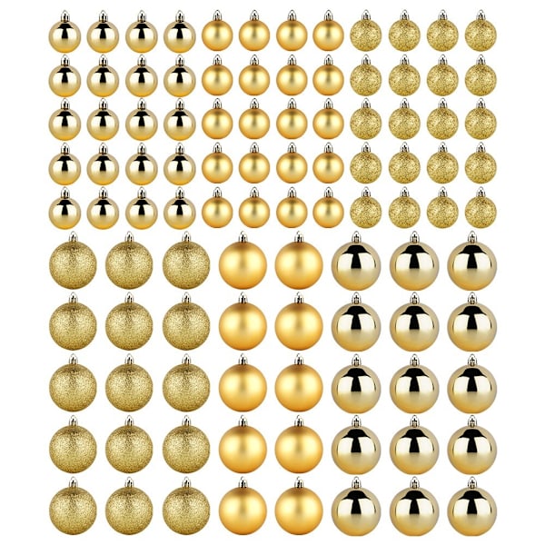 Sprængsikre julekugler guld 4/6 cm 100 stk.