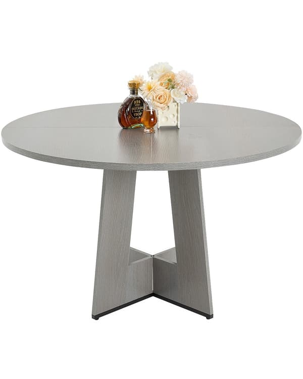 Runt matbord, 122 cm, plats för 4-6, grått
