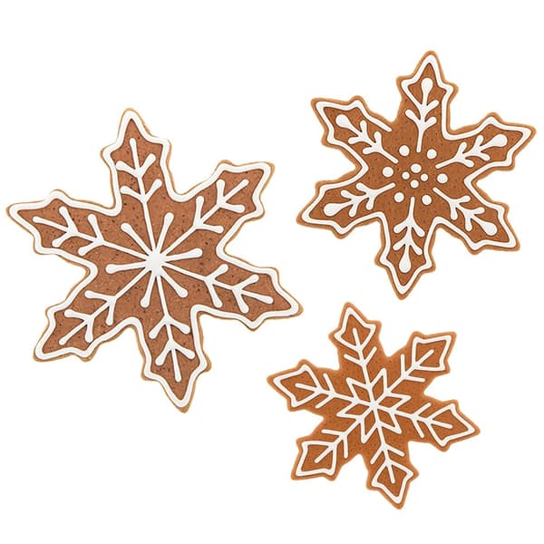 Snöflingeformade kakformar, set, rostfritt stål, 4 storlekar