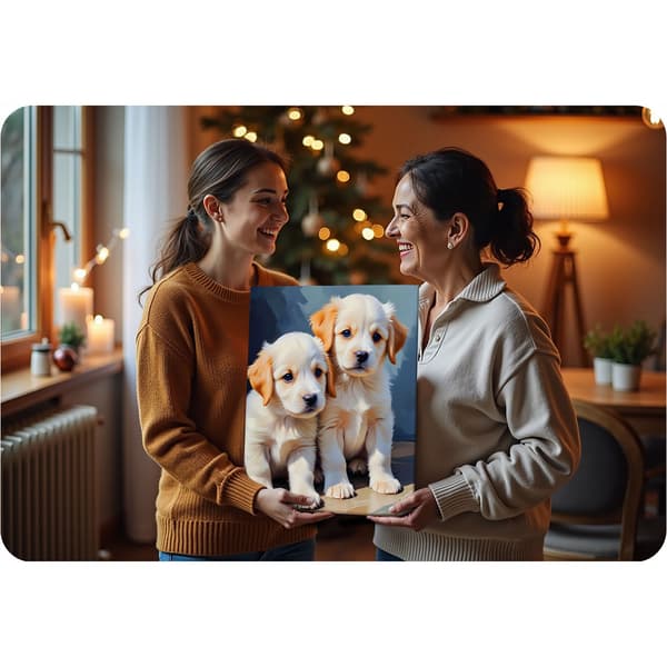 Maleri efter tal 40x50 cm Massido Puppies