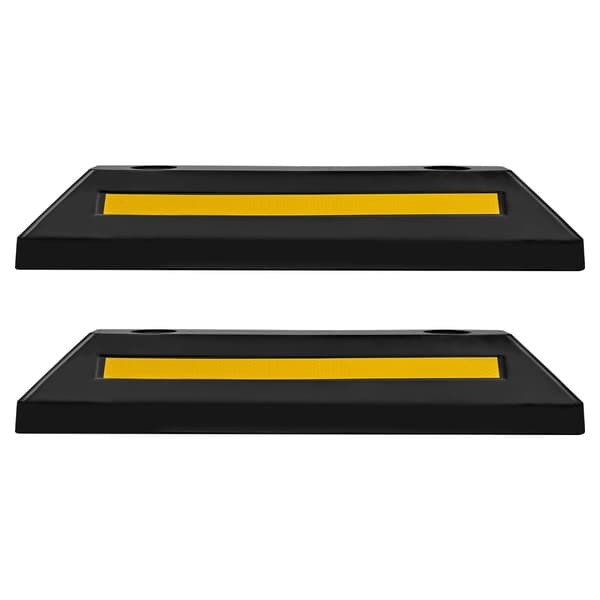 Parkeringsstopp i gummi, 2-pack, 548 mm reflekterande