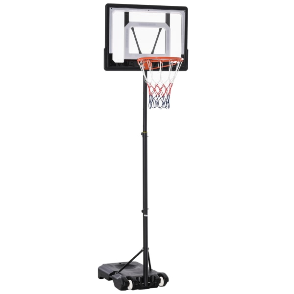 Outdoor Basketball Hoop Højdejusterbar Basketball Stand Til Børn Med Hjul, Sort, 83 X 75 X 206-260 Cm