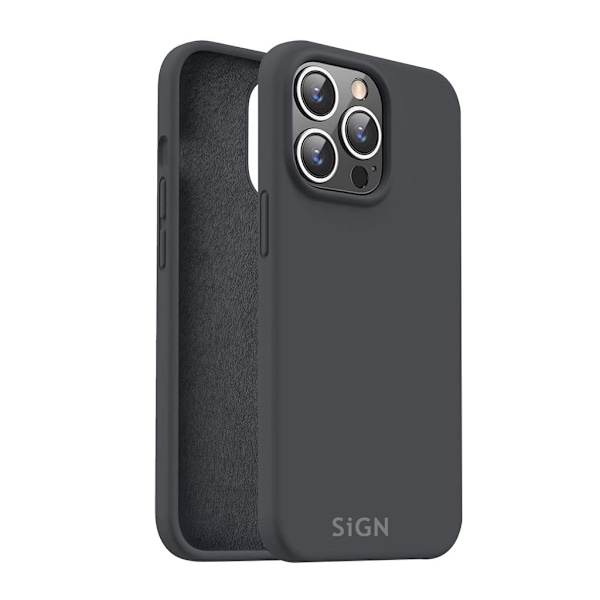 nestemäinen silikonikotelo iPhone 15 Pro Maxille - musta
