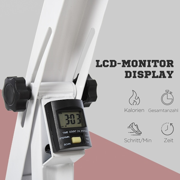 Motionscykel træningstræner pedaltræner til seniorer, stål, hvid, 40x42,5x100cm