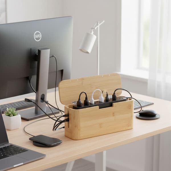 Bambu-kabelbox med magnetiskt lock – Organisera och skydda