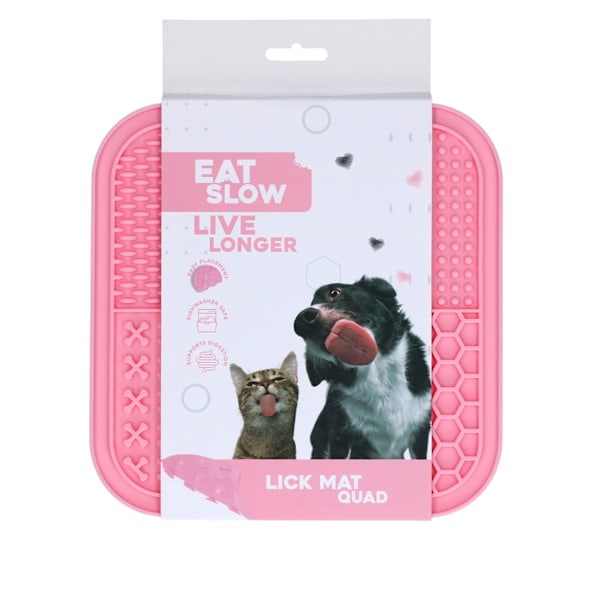 Ät Långsamt Lev Längre Lick Mat Quad Pink