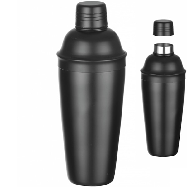 3-delad bartendershaker för drinkar och cocktails Cobbler 0,8 l - svart