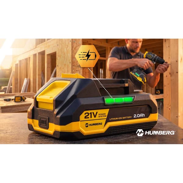 21V 2Ah litiumjonbatteri för elverktyg, 5 celler