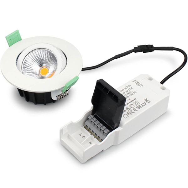 Lisa Dæmpbar forsænket downlight 3000K 600lm IP65 1-pak Hvid