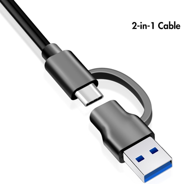 USB-hub 4-port med separate tænd/sluk-knapper USB-C/USB-A i USB 3.2 Gen1