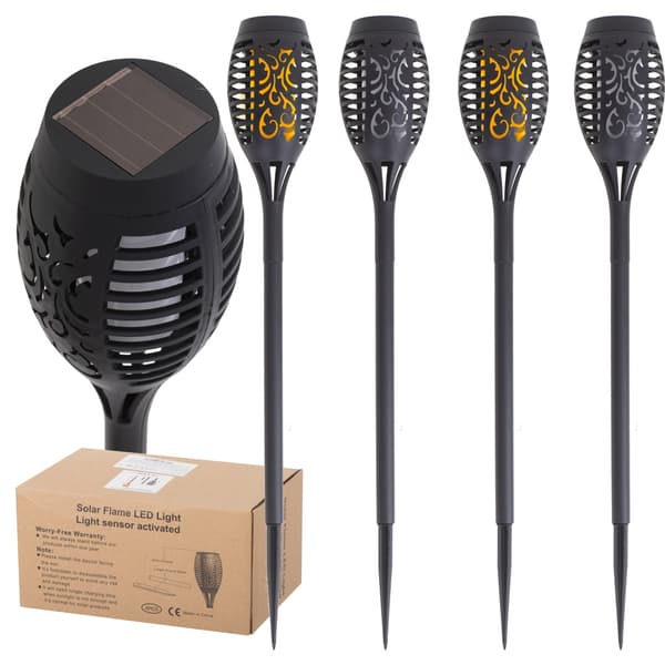 Solar trädgårdsfackla lampor 12LED 4st.
