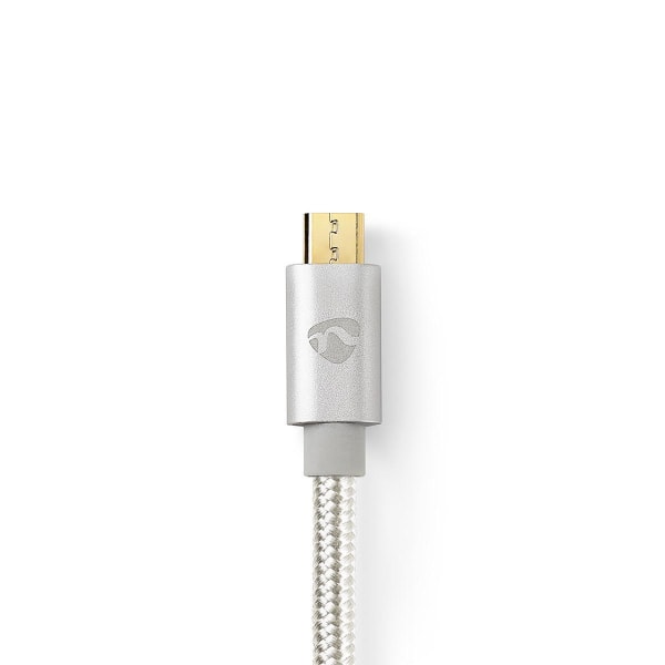 USB-kabel | USB 2.0 | USB-C™ Han | USB Micro-B han | 10 W | 480 Mbps | Guldplateret | 3.00 m | Runde | Flettet / Nylon | Aluminium | Cover Window Box