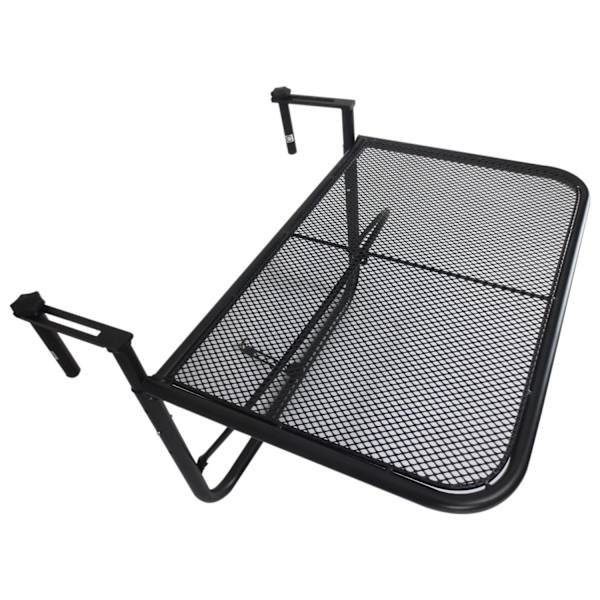 Balkonghängbord Höjdjusterbart Fyrkantig Metall Svart L60Xb56.5Xh45Cm