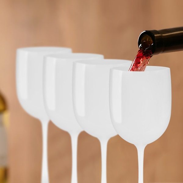 Vinglas i plast, uppsättning om 6