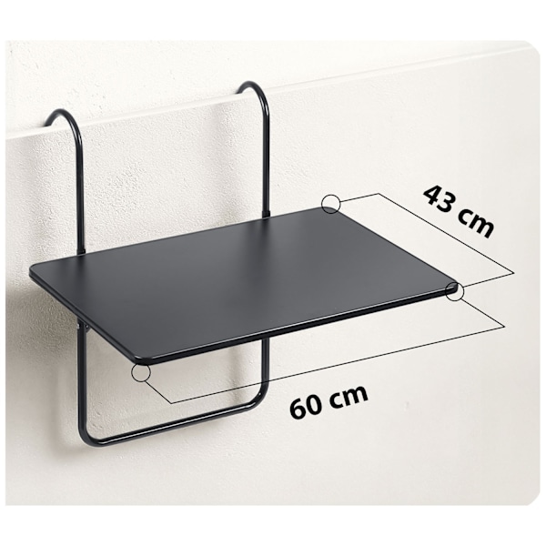 Slidstærkt altanbord 60x43cm foldbart Sofotel SO-982 sort