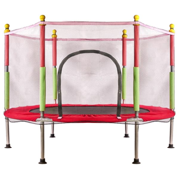 Trädgårdstrampolin för barn 140cm röd