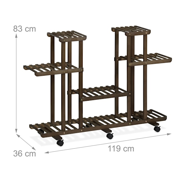 Hylly kasveille ruskeaa bambua 6 hyllyä
