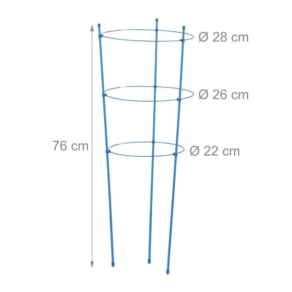 Kasvituki 76 cm sininen, sarja 2 kpl