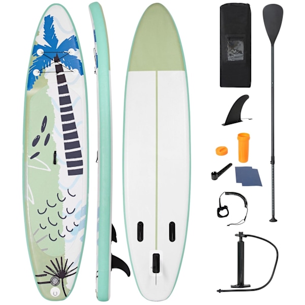 Stand Up Surfboard Uppblåsbar Surfboard Paddle Board 320 x 76 x 15 cm Grön