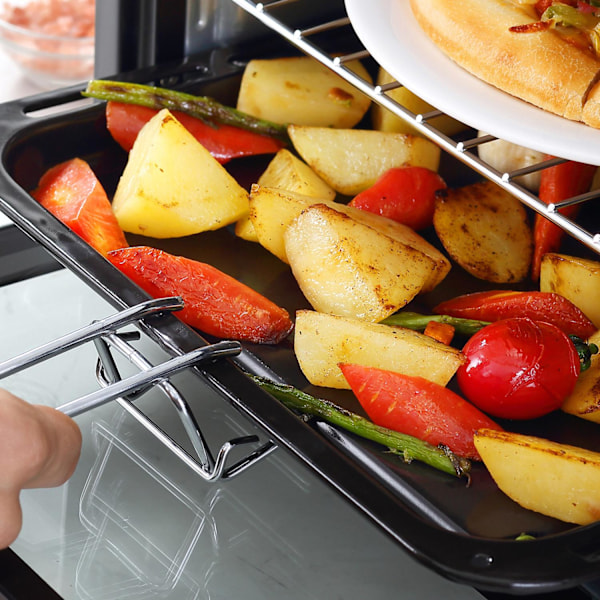 Miniugn 16 L 1400W Miniugn 100-230? 60 min. timer, med grillgaller och bakplåt, pizzaugn med plåthandtag, smulplåt svart Aosom