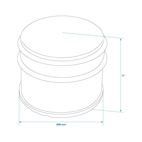 Dörrstopp Ø90mm rostfritt stål