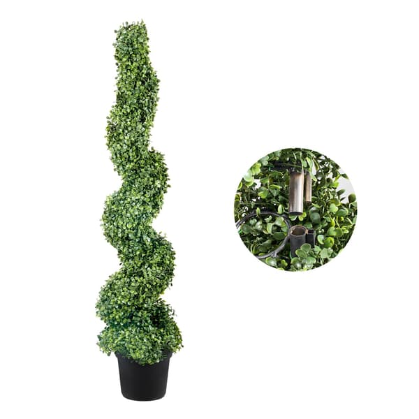 Konstgjorda buxbomträd 1,2 m, 2-pack, inomhus/utomhus
