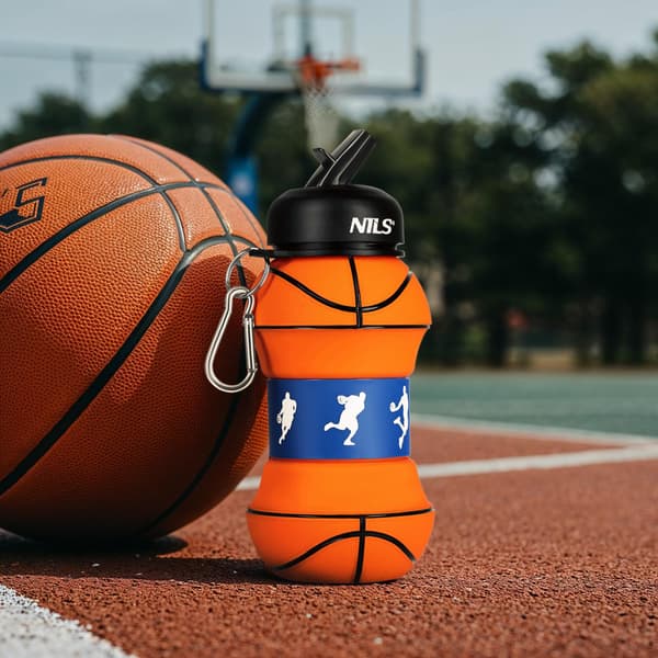 Folding Silikone Cup 550ml – Basketball Design