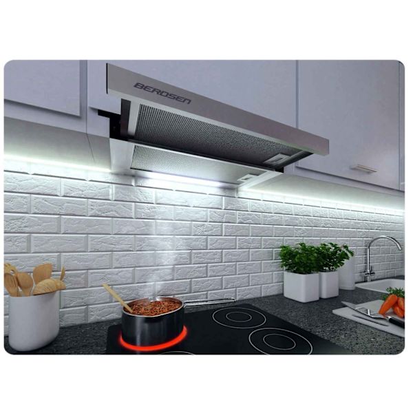 Teleskop emhætte 50 cm rustfrit stål BT-233