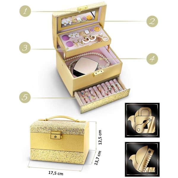Lyxig Smyckeskrin MS-705 Massido - Guld
