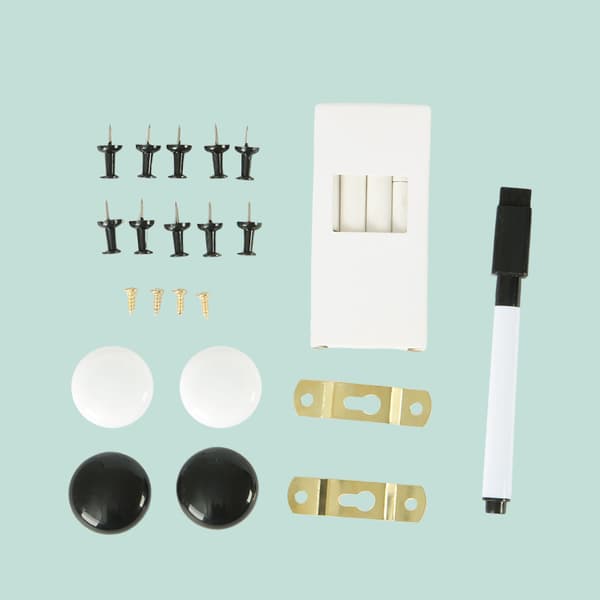 3-i-1 kombinationstavle med whiteboard, kork, kalender