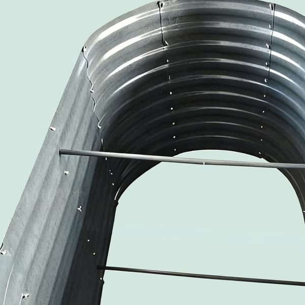 Halvrund galvaniserad metallupphöjd trädgårdsbädd
