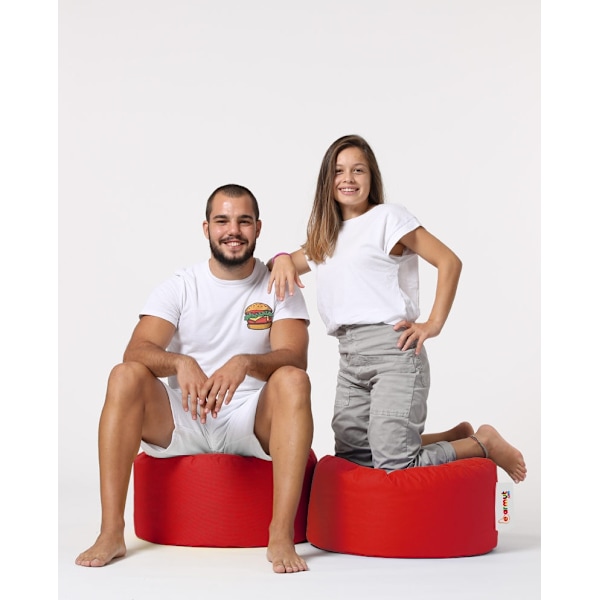 Garden Pouffe Pyöreä Pouf - punainen