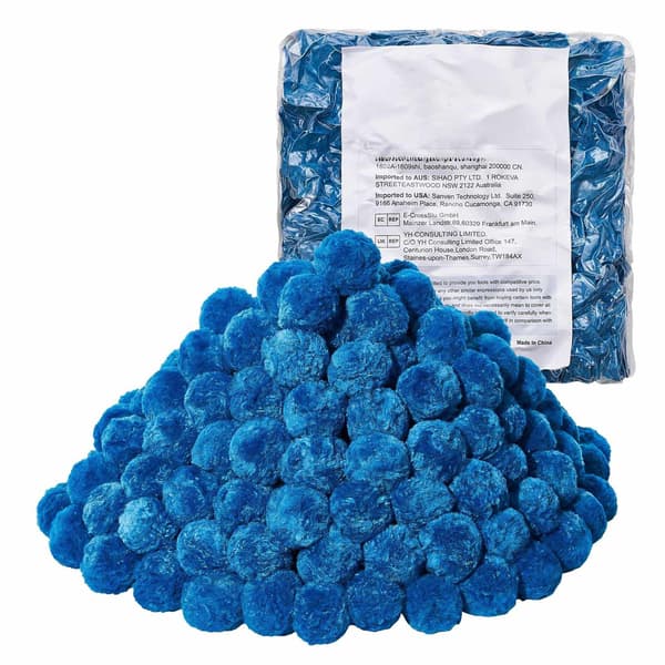 Poolfilterbolde 1,4 kg, genanvendelig polyester, vaskepose