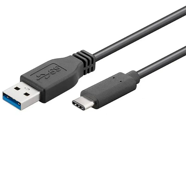 USB 3.0-kabel, USB-C, 3.0, 1m, svart