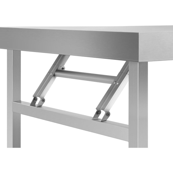 Spisebord i rustfrit stål, foldbart, 100 x 60 cm