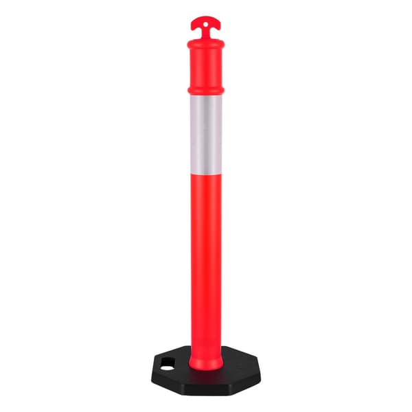 Trafikafgrænsningsstolper, 2-pak, 1140 mm, reflekterende, vægtet base